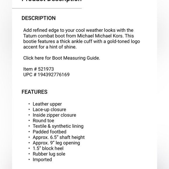 Michael Kors Women’s Tatum combat Lace-Up Boot - Picture 11 of 12